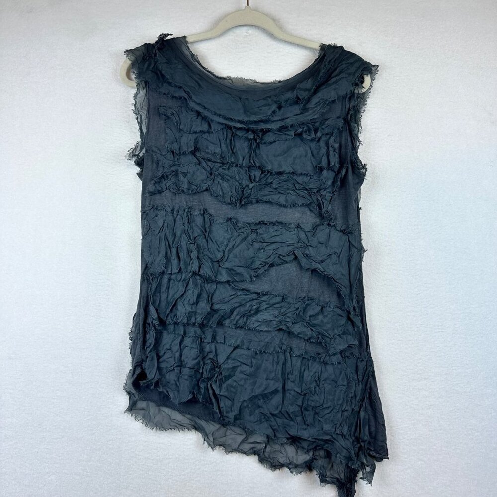Prodotto in Italy Raw Ragdoll Silk Tank Shirt Size M Grunge Lagenlook Whimsigoth - Picture 9 of 12